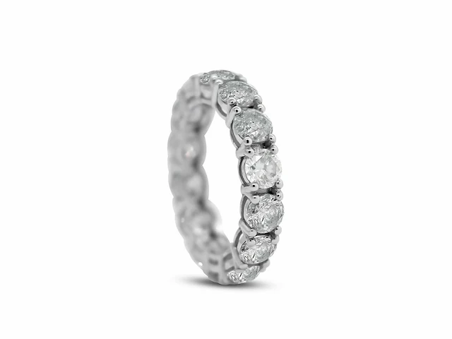 14 karaat witgouden ring met 5,23 crt. natuurlijke diamanten - afbeelding 5 van  6