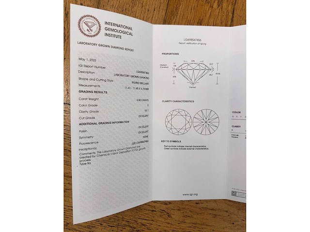14 karaat witgouden ring met 5,50 crt. diamant - afbeelding 2 van  9