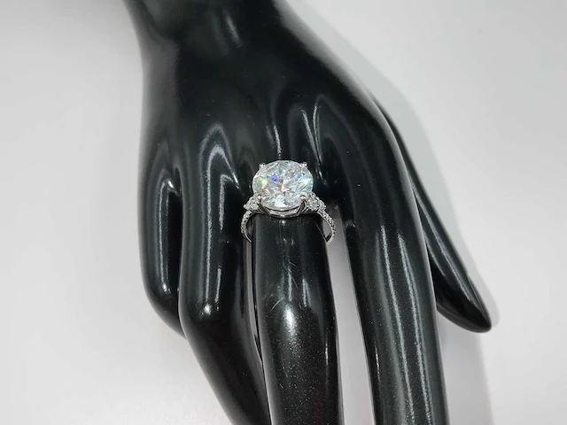 14 karaat witgouden ring met 6,21 crt. diamant - afbeelding 10 van  14