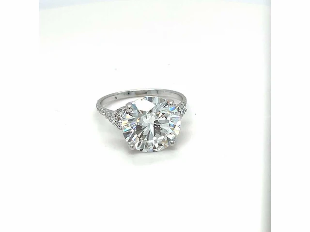 14 karaat witgouden ring met 6,21 crt. diamant - afbeelding 13 van  14