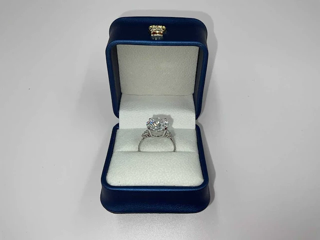 14 karaat witgouden ring met 6,21 crt. diamant - afbeelding 14 van  14