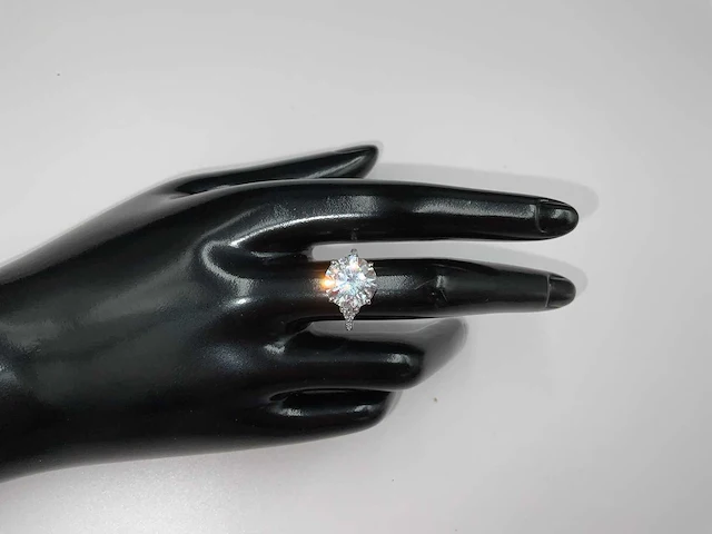 14 karaat witgouden ring met 6,21 crt. diamant - afbeelding 1 van  14