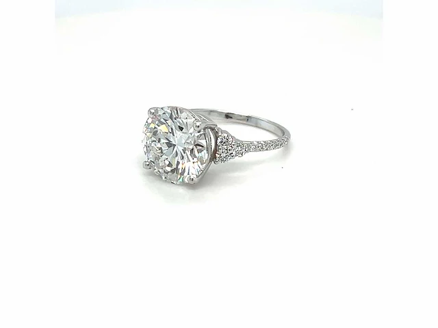 14 karaat witgouden ring met 6,21 crt. diamant - afbeelding 2 van  14