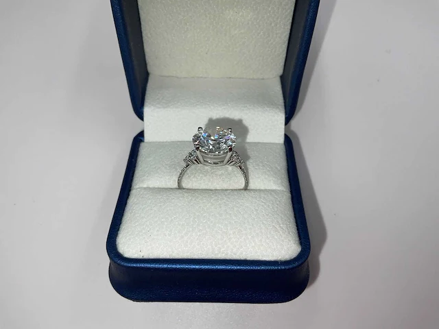 14 karaat witgouden ring met 6,21 crt. diamant - afbeelding 8 van  14