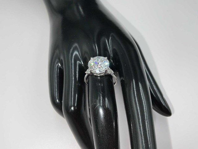 14 karaat witgouden ring met 6,21 crt. diamant - afbeelding 5 van  14