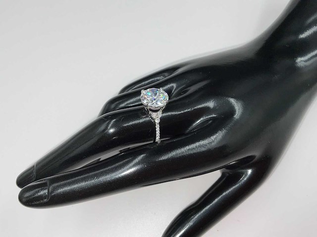 14 karaat witgouden ring met 6,21 crt. diamant - afbeelding 6 van  14