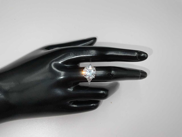14 karaat witgouden ring met 6,21 crt. diamant - afbeelding 7 van  14