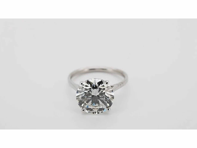 14 karaat witgouden ring met 7,02 crt. diamant - afbeelding 3 van  7