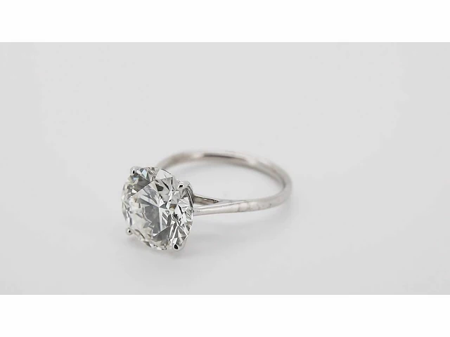 14 karaat witgouden ring met 7,02 crt. diamant - afbeelding 4 van  7