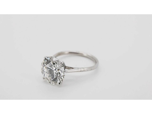 14 karaat witgouden ring met 7,02 crt. diamant - afbeelding 4 van  7