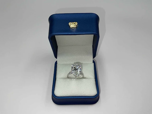 14 karaat witgouden ring met 7,25 crt. diamant - afbeelding 8 van  13