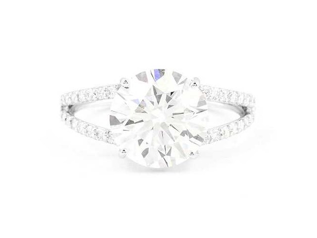 14 karaat witgouden ring met diamant 4,21 crt. - afbeelding 1 van  8