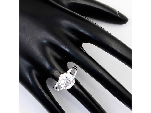 14 karaat witgouden ring met diamant 4,21 crt. - afbeelding 4 van  8