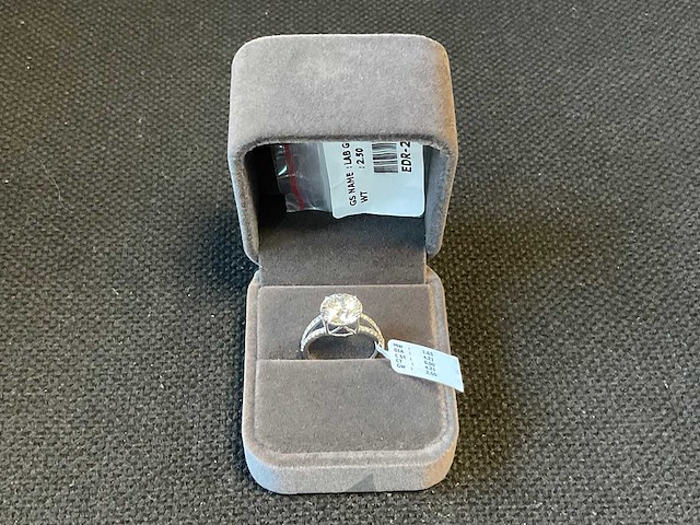 14 karaat witgouden ring met diamant 4,21 crt. - afbeelding 7 van  8