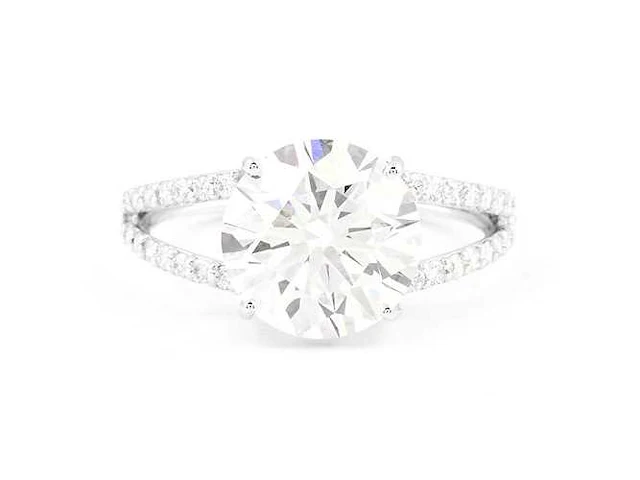14 karaat witgouden ring met diamanten 4,21 crt. - afbeelding 2 van  7