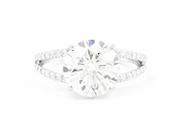 14 karaat witgouden ring met diamanten 4,21 crt. - afbeelding 2 van  7