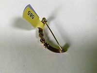 14 karaats geelgouden broche - afbeelding 3 van  4