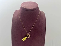 14 karaats geelgouden collier met hanger met zirkonia - afbeelding 1 van  2