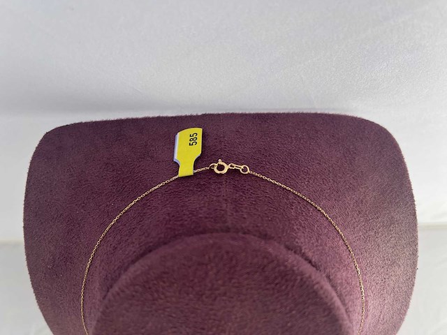 14 karaats geelgouden collier met hanger met zirkonia - afbeelding 2 van  2