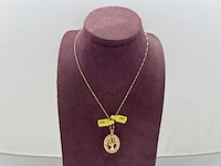 14 karaats geelgouden collier met hanger - afbeelding 1 van  3