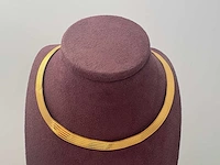14 karaats geelgouden gevlochten collier - afbeelding 1 van  2