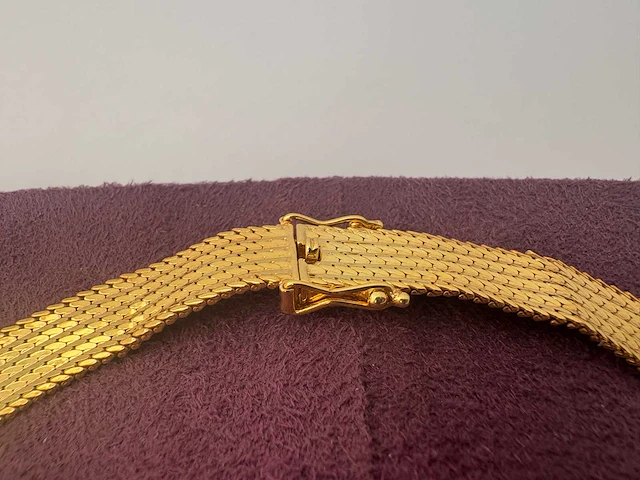 14 karaats geelgouden gevlochten collier - afbeelding 2 van  2
