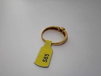 14 karaats geelgouden ring met 0,10kt diamant - sieraad - afbeelding 2 van  2