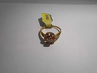 14 karaats geelgouden ring met 0,15kt diamant - afbeelding 3 van  3
