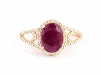 14 karaats geelgouden ring met 2,77 crt. diamant - afbeelding 1 van  5