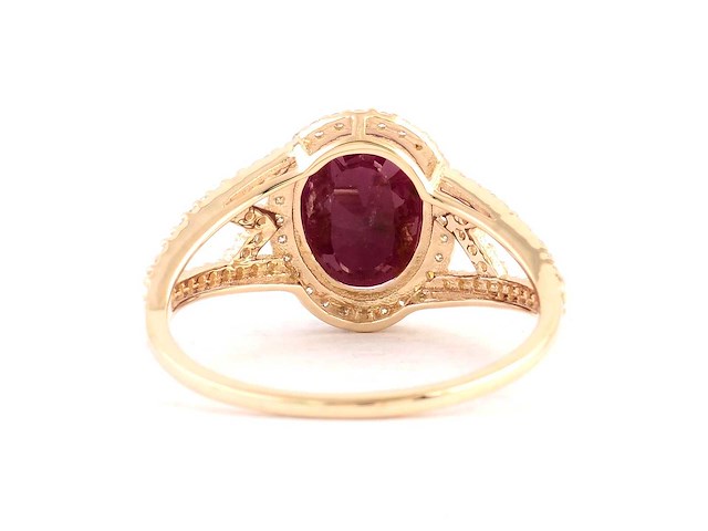 14 karaats geelgouden ring met 2,77 crt. diamant - afbeelding 2 van  5