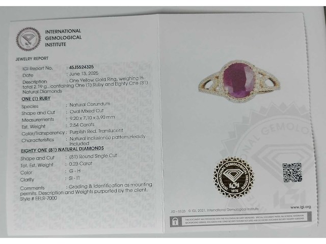 14 karaats geelgouden ring met 2,77 crt. diamant - afbeelding 5 van  5