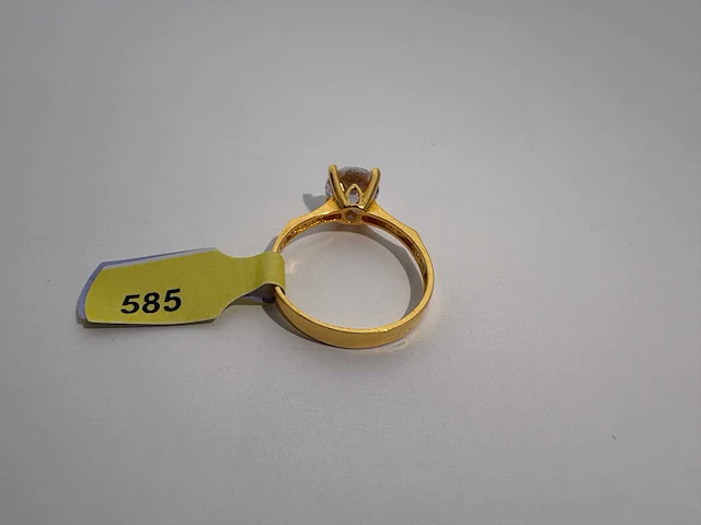 14 karaats geelgouden ring met zirkonia - afbeelding 3 van  4
