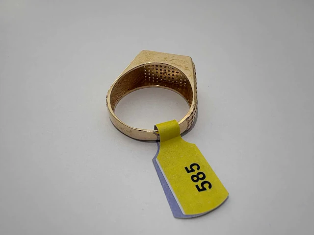 14 karaats geelgouden ring met zirkonia - afbeelding 2 van  2
