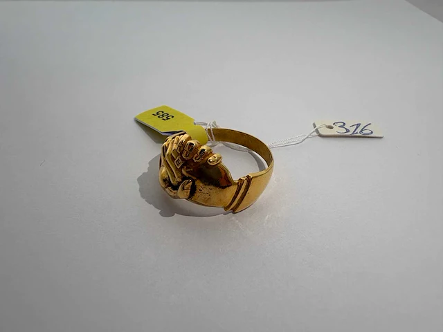 14 karaats geelgouden ring - afbeelding 1 van  2