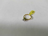 14 karaats geelgouden solitair ring - afbeelding 1 van  3
