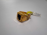 14 karaats geelgouden zegelring met onyx