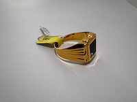 14 karaats geelgouden zegelring met onyx - afbeelding 2 van  3