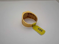 14 karaats geelgouden zegelring met zirkonia - afbeelding 3 van  3