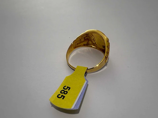 14 karaats geelgouden zegelring - afbeelding 2 van  2