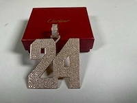 14 karaats roodgouden hanger met pave bezet met diamant