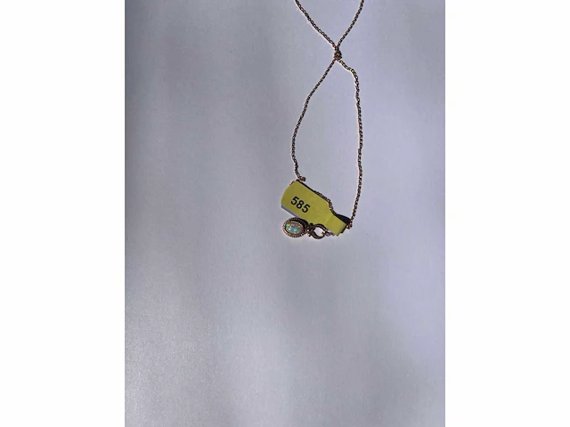14 karaats rosegouden collier met hanger met opaal - afbeelding 2 van  3