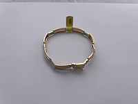 14 karaats wit- en geelgouden armband - afbeelding 1 van  4