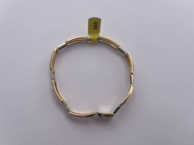 14 karaats wit- en geelgouden armband - afbeelding 2 van  4