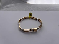 14 karaats wit- en geelgouden armband - afbeelding 4 van  4