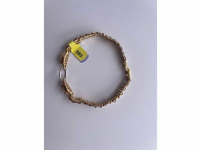 14 karaats wit- en geelgouden armband - afbeelding 1 van  3