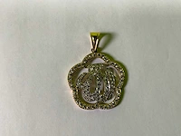 14 karaats wit en geelgouden hanger - afbeelding 2 van  4