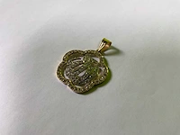 14 karaats wit en geelgouden hanger - afbeelding 3 van  4