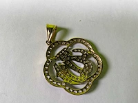 14 karaats wit en geelgouden hanger - afbeelding 4 van  4