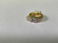 14 karaats wit en geelgouden ring - afbeelding 3 van  4