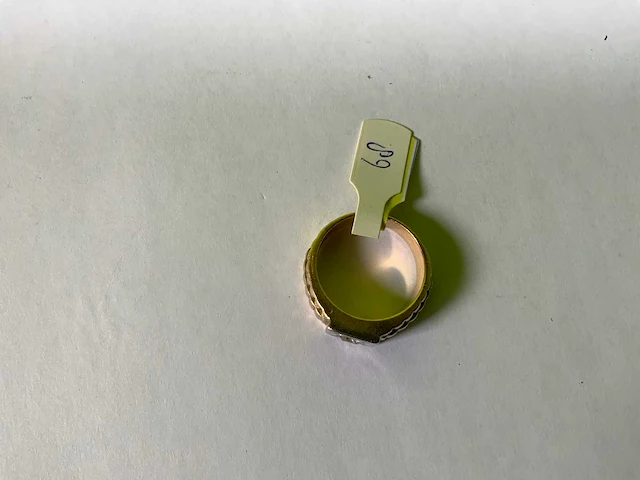 14 karaats wit en geelgouden ring - afbeelding 4 van  4